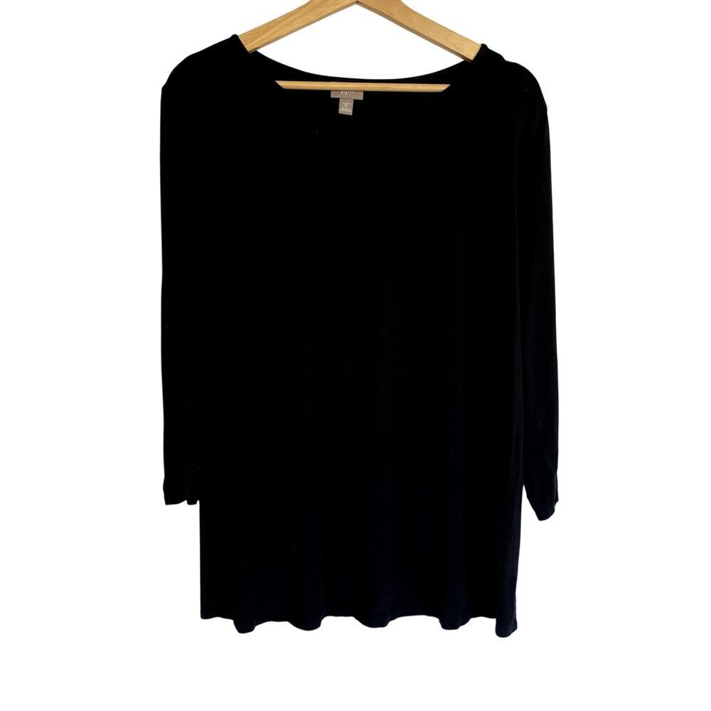 J.Jill stretch rayon long sleeved black shirt women's size XL stretch casual top